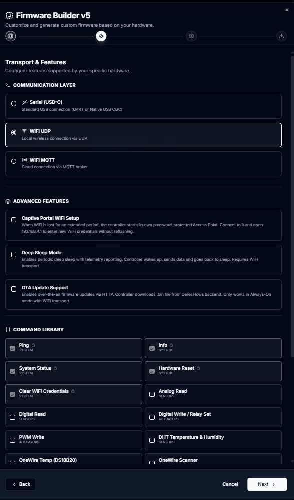 CeresFlows Firmware Builder v5