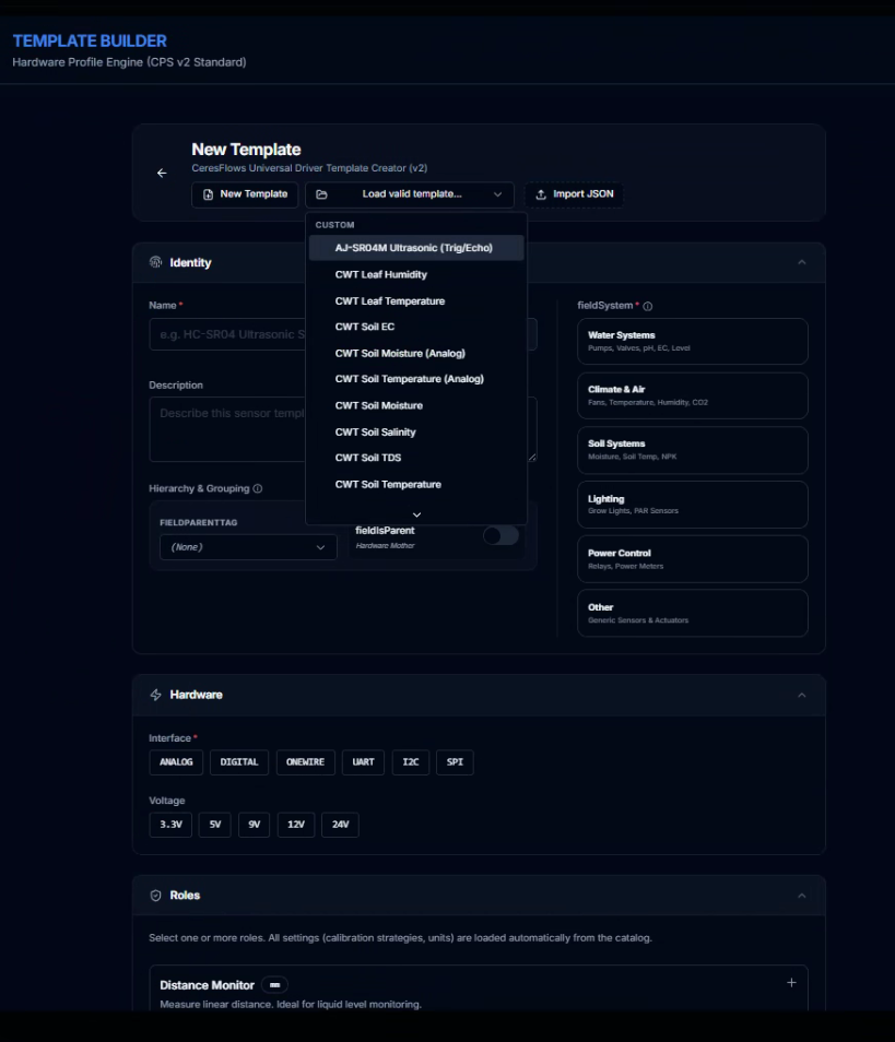 CeresFlows Template Builder Universal Driver Creator