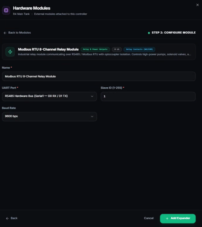 CeresFlows Expander Module Configuration