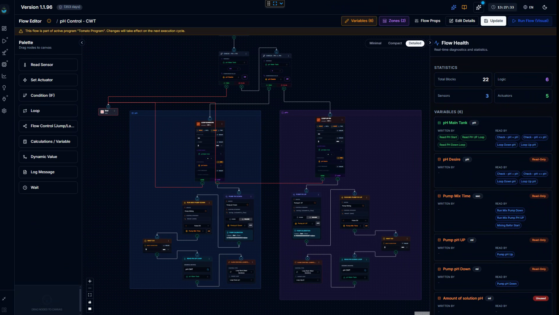 CeresFlows Flow Editor with Flow Health