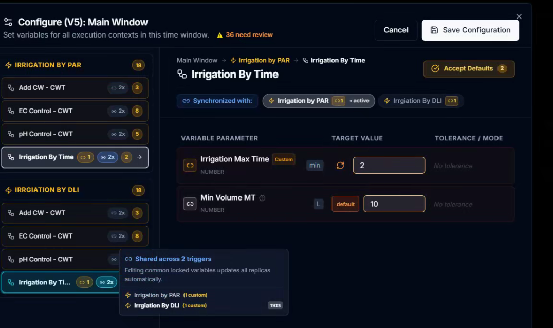 CeresFlows Master-Detail Variable Configuration and Smart Sync