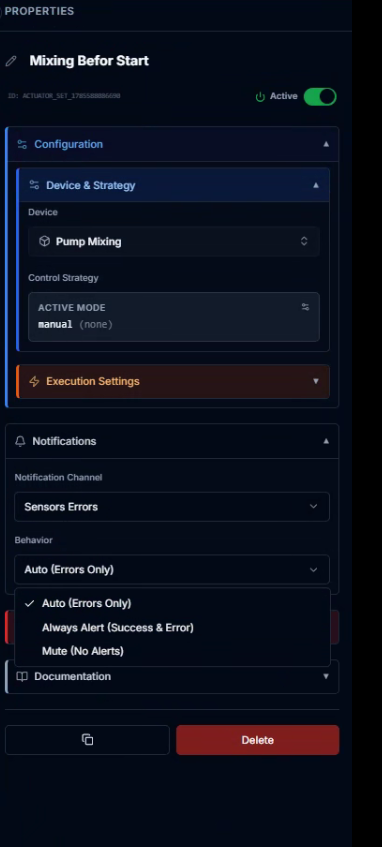 CeresFlows Flow Block Notification Settings Modal