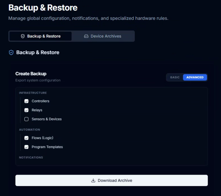 CeresFlows Advanced Selective Export Dialog